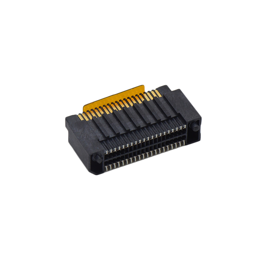 B0805板对板连接器Pitch 0.8mm 单槽H9.0公座（高速传输20G) 40Pin黑色 镀半金雾锡10u"